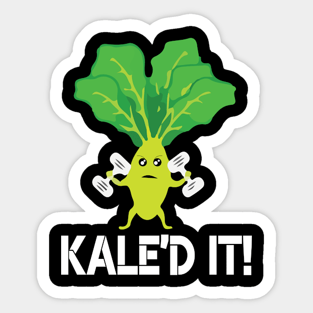 Kale'd it t shirt vegan kale saying fitness Sticker by AstridLdenOs